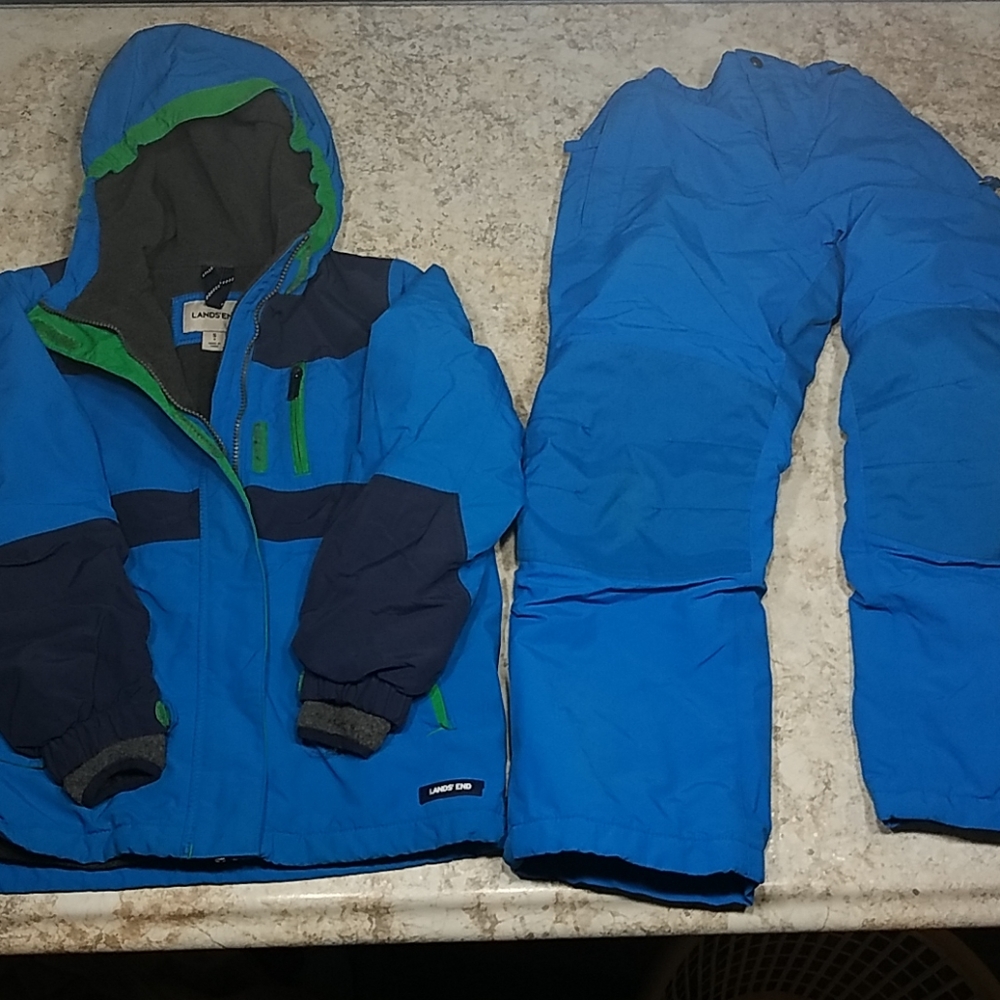 Boys Lands' End Squall coat and snowpants